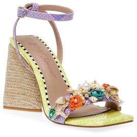 Betsey Johnson Women's Karsyn Heeled Sandal, Lime Multi, 9.5