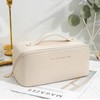 2 Pieces PU Cosmetic Bag Travel Bag, Large Capacity Layered