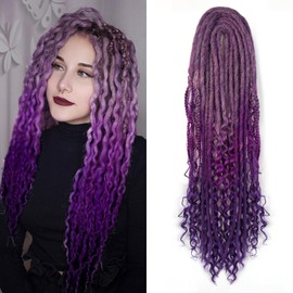 DE Dreadlock Extensions 24 Inch, 3 In 1 Mixed DE Dreads Hippie Style Boho 15 Strands Handmade Braid in Dreadlock Extensions (DE FR-27 Mixed 15 strands, 24 inch)