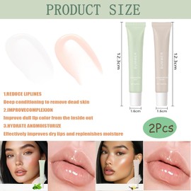2 PCS Summer Fridays Lip Balm, Natural Colored Moisturizing Gloss Oil Lipstick, not Sticky Perfect Shine Lip Care Oil, Moisture Lip Balm for Dry Lips