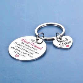 Christmas Gifts for Best Friend Keychain Friendship Gifts for Women White Elephant Gifts for Adults Female Birthday Gifts for Her Besties Soul Sister Bff Galentines Day Graduation Keyring Gifts