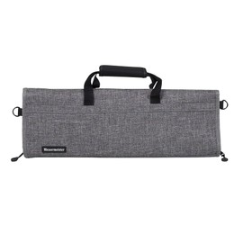Messermeister Preservation 12-Pocket Knife Luggage, Heather Gray - 12 Elasticized, Reinforced Pockets for Culinary Tools - Holds Up to 18” Knife - Made From 100% Recycled Water Bottles