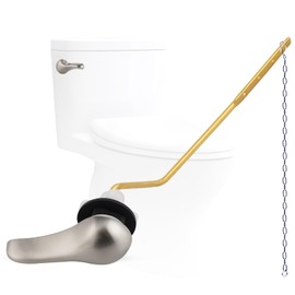 Hygie Rinse Metal Toilet Handle Replacement Kit Universal Side Mount Fit, Toilet Lever Compatible with American Standard/Glacier Bay/Gerber, Toilet Flush Handle with Flapper Chain, Brushed Nickel