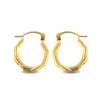 FDJ 14K Yellow Gold Ribbed Octagon Reversible Hoop Earrings (0.50")