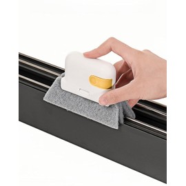 Multi-Purpose Window Groove Cleaning Brush with Scraper Narrow Gap Clean Door Crack Clean Brushes Yellow 1