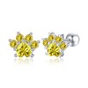 Paw Print Studs Earrings Birthstone Crystal Stud Earrings for Women