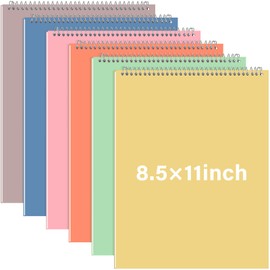 Maitys 6 Pcs 8.5 x 11 in Top Bound Office Steno Book Spiral Steno Books College Ruled Paper 70 Sheets/Pad Colorful Covers for Writing Notes in School Office University College (Lovely Color)