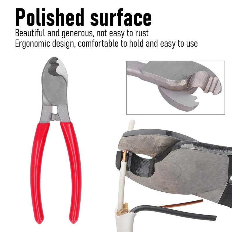 Cable Pliers, Portable Cable Cutter Aluminium Copper Insulation Pliers for