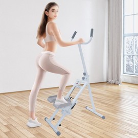 PIAOCAIYIN Stair Stepper Foldable Vertical Stair Climber Machine 3-Gear Adjustable Pedals 264.55Lbs Load Stair Stepper with Handlebar for Exercise at Home Full Body