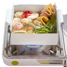 Disposable Paper Pot Paper Pot (Pot + Lid) (1,100 cc) x 4 Set (1,100 cc) for 1 to 2 People) Open Fire Stove, Induction Compatible, Outdoor Camping, Disaster Preparedness Goods, Eco Cook-in Paper