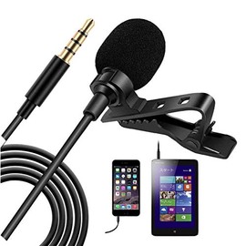 MILEXIO Professional Pin Microphone, PC Microphone, High Performance, Bifurcated Cord Included, Smartphone Microphone