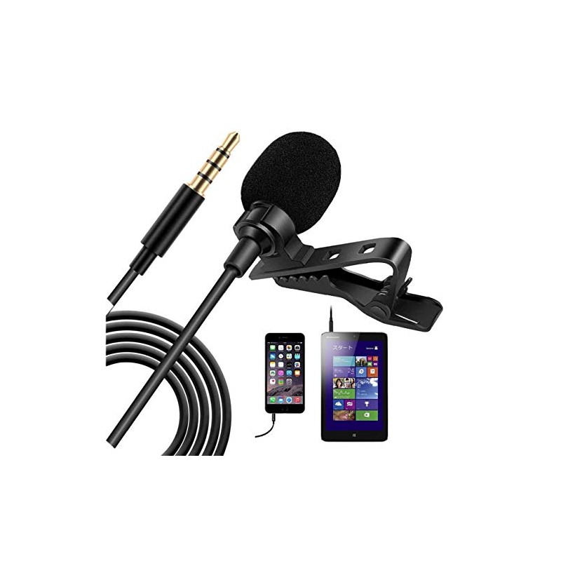 MILEXIO Professional Pin Microphone, PC Microphone, High Performance, Bifurcated Cord