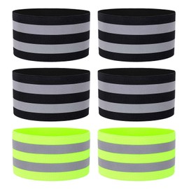 Hejo Pack of 6 Reflective Bands for Bicycle, Strong Reflective Bands, Reflective Bracelets for Cycling and Runners (Black & Green)