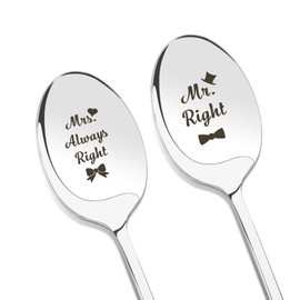 Christmas Gifts for Girlfriend Gift for Boyfriend Spoon with Engraving 2 Pieces Couple Gifts Wedding Gifts for Bride and Groom Anniversary Gift for Him and Her Partner Gifts Couple Gifts