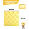 Tikxlafe 12x12 inch Checkered Dry Waxed Deli Paper, 100 Sheets