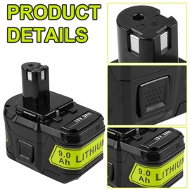 Fancy Buying 9.0 Ah Battery for Ryobi 18V Battery for Ryobi ONE+P102 P103 P105 P107 P108 P109 P122 Cordless Tool Battery [2Pack] (2 Pack)