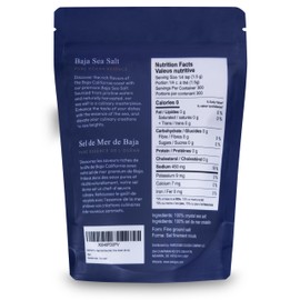 SALTCRAFT Baja Sea Salt – Hand-Harvested Fine Crystals, Kosher, 30% Less Sodium, Pure Mineral Salt – 8 oz