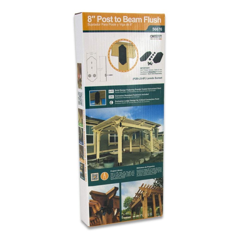 OZCO Laredo Sunset 8" Post to Beam Flush Connector Heavy