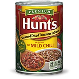 Hunt's, Seasoned Diced Tomatoes in Sauce, for Chili, 15oz Can (Pack of 6) (Original for Mild Chili)