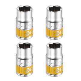 QUARKZMAN 4 Pieces 1/2 Inch Drive 6 Point Socket 13 mm Metric Flat Impact Socket CR-V Steel Flip Pin Axle Nut for Home Car Hex Nut Bolt Repair, Silver Yellow