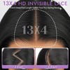 Eawwii Black 13×4 Lace Front Glueless Wigs for Women， Synthetic