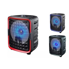 Supersonic 8" Bluetooth Speaker w True Wireless Technology, FM Radio & Mic (IQ-6608DJBT) - Red