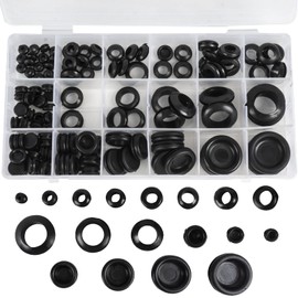 Beenlen 125 PCS Rubber Grommet Assortment Kit, 18 Sizes Electrical Wire Hole Plugs Rubber Grommet & Drill Hole Firewall Hole Plugs Wire Protection