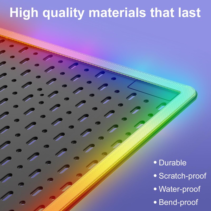 TINLOK Gaming Pegboard Organizer for RGB Light,Peg Board Wall for