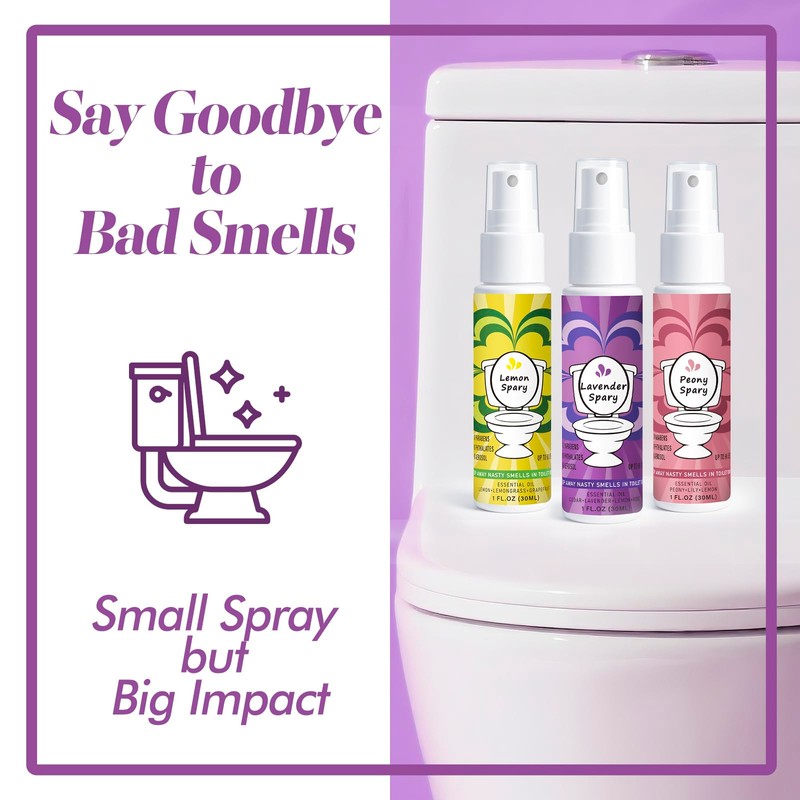 Toilet Spray for Poop 3 Pack, Travel Size Variety, Bathroom