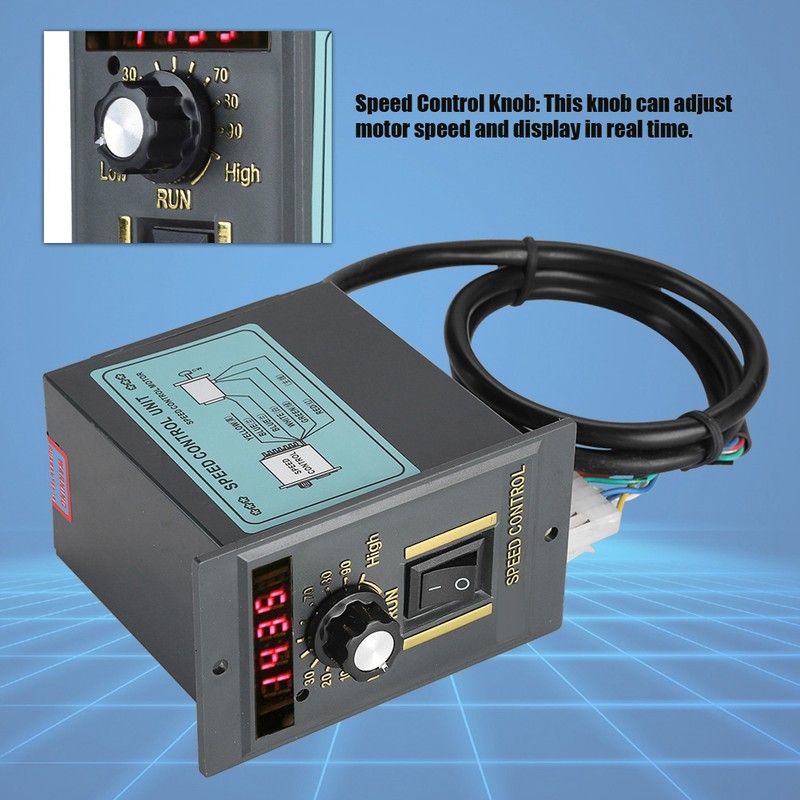AC 220V 50Hz 15-400W Digital Adjustable Stepless Motor Speed Controller
