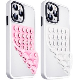 JingJinYY - Paquete de 2 fundas de silicona con ventosa de doble cara, soporte de silicona para teléfono con manos libres, agarre fuerte para selfies y videos, accesorios antideslizantes para teléfono