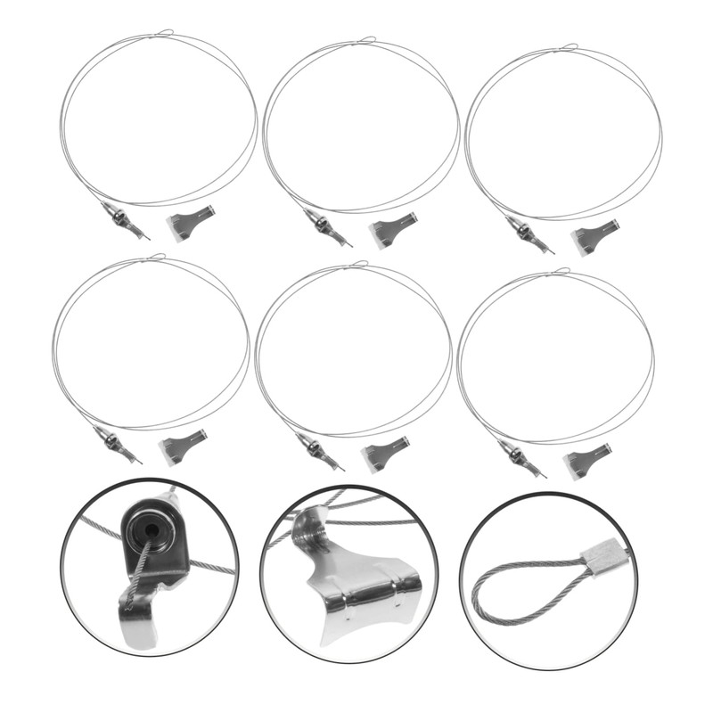 Gadpiparty 6 Sets Adjustable Picture Rail Hanging System Kit Versatile