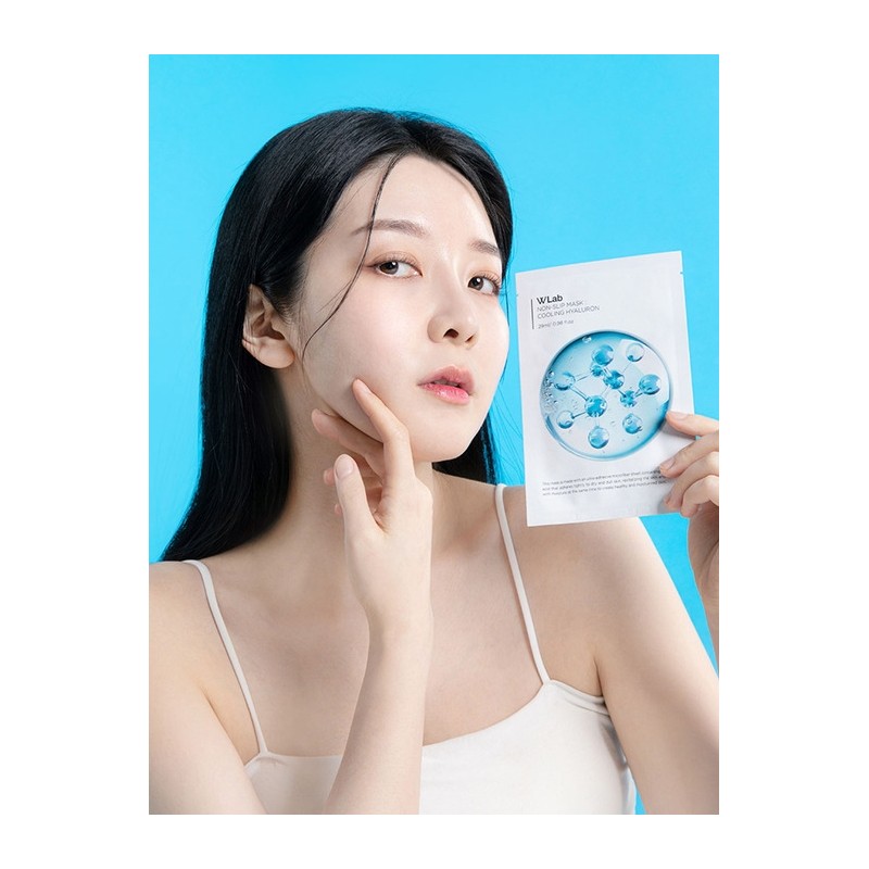 [5 sheets] W Lab Non-Slip Mask Cooling Hyaluronic Acid /
