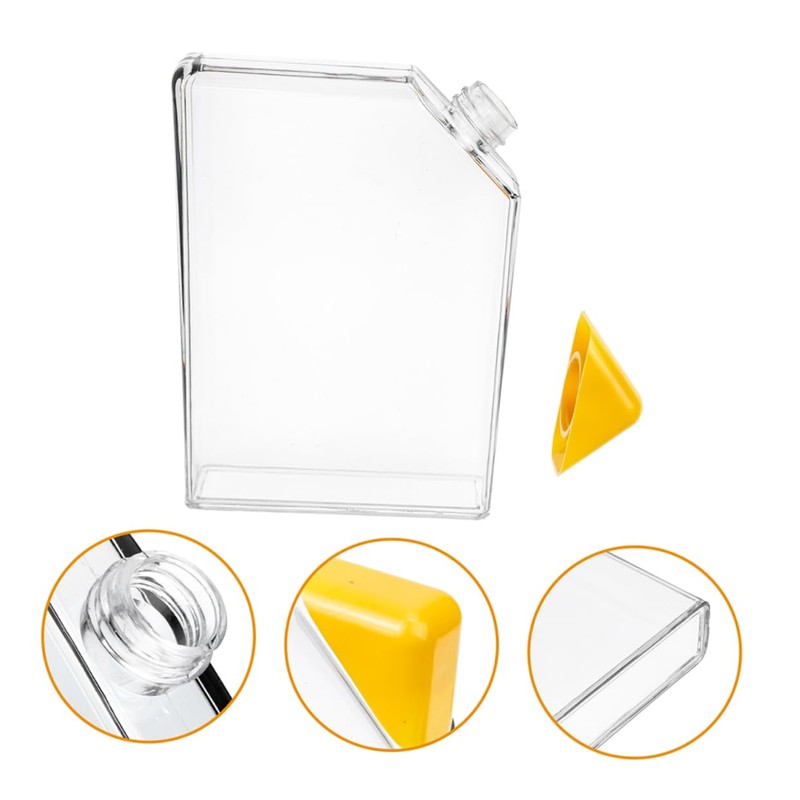 BIUDECO 2pcs Creative Flat Plastic Bottle Slim Design for Outdoor