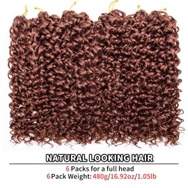 GoGo Curl Crochet Hair for Women Ginger Curly Crochet Hair Water Wave Beach Curl Crochet Synthetic Hair Deep Twist Braiding Hair Extensions (18 inch (Pack of 6), 350)