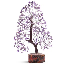YUVDIPR Purple Amethyst Crystal Tree Crystals Healing Stones Reiki Natural Crystals - Tree of Life Spiritual Meditation Energy Tree Purple Room Office Desk Decor Gifts for Women Mom