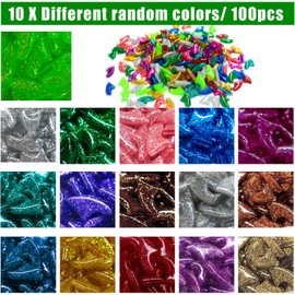 VICTHY 100pcs Cat Nail Caps Glitter, Colorful Pet Cat Soft Claws Nail Covers for Cat Claws with Glue and Applicators, 10 Colors/Set, Small