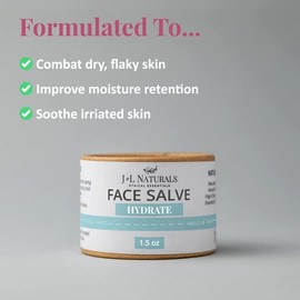 J&L Naturals Hydrating Face Salve Moisturizer for Combination Skin & Oily Skin | Organic Ingredients, 100% Natural | Cruelty Free, Vegan, Paraben Free (1-Pack) (Hydrate, 1.5 Oz (Pack of 5))