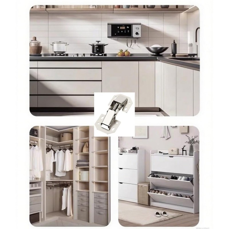 2 Pieces Hidden Hinges Soft Close Surface Mount Kitchen Cabinet