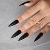 Black Extra Long Stiletto False Nails Matte Full Cover Solid