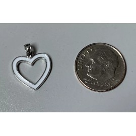 Unbranded 14K WHITE  GOLD HEART  W/ ENAMEL CHARM  "NEW"