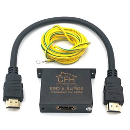 Clever Family Homes HDMI 1.4 4K UHD Surge Protector Kit with Jumper Cable and Ground Wire