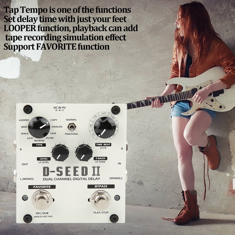 Multi Pedal Effect 2 Channel Digital Delay Stereo Looper 8