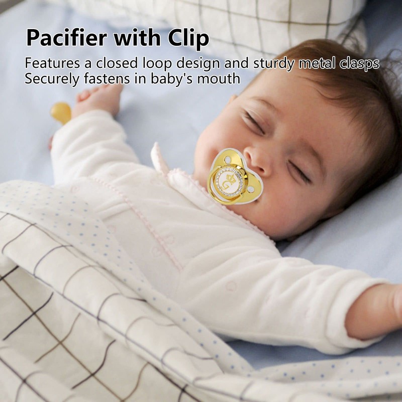 Gold Letter Pacifier Infant Pacifier Home Travel Fashion Portable Silic