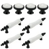 Mewutal 8 Pack Ceramic Drawer Pulls, Black & White Dresser