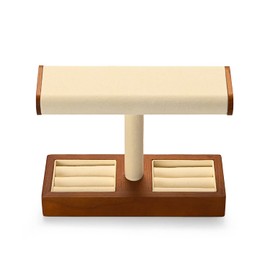 Oirlv Multifunctional Solid Wood T-Bar Jewellery Stand for Organiser Ring Jewellery Watch Bracelet Necklace