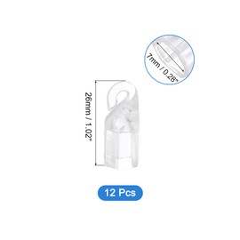 uxcell Blind Wand Hook,10Pcs 1" x 0.3" - Plastic Hexagonal Vertical Blinds Replacement Parts, Tilt Wand Rotating Tip Hook Repair for Broken Blind Parts (Transparent)