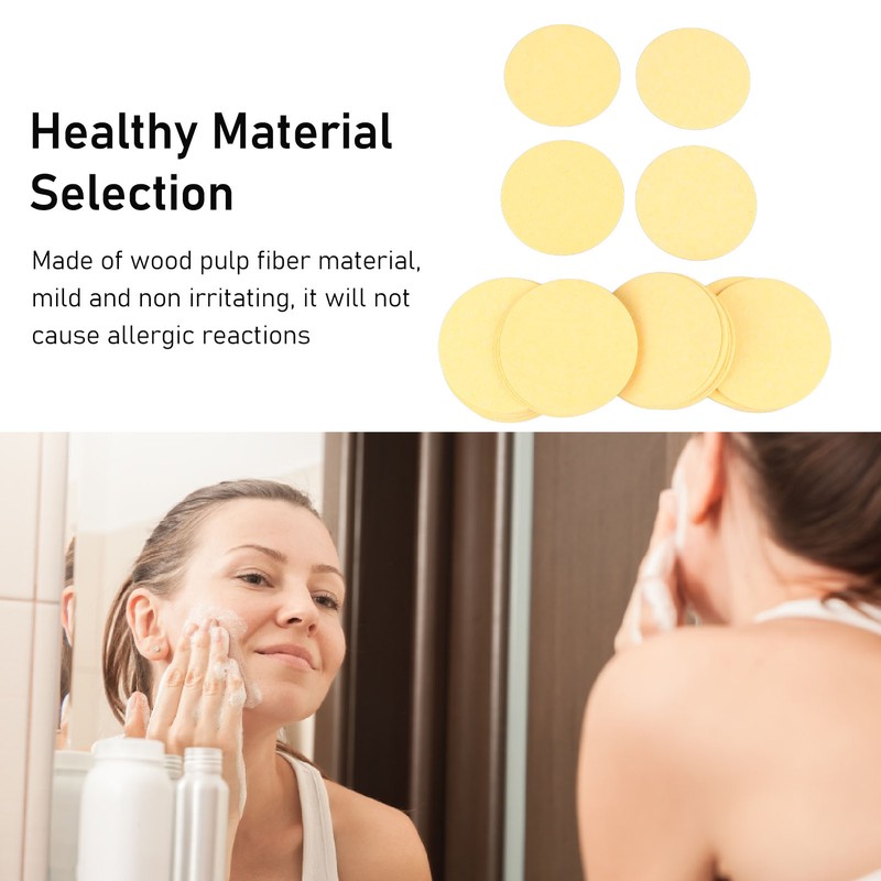 Compressed Wood Pulp Facial Sponges Natural Cellulose Face Sponge for