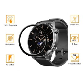 Tznzxm [3 Pack] Compatible with TOZO S5 Smartwatch Screen Protector, Full Coverage 3D Curved Edge Frame Case Friendly Anti Scratch HD Clear Film for TOZO S5 1.43” Smart Watch Smartwatch