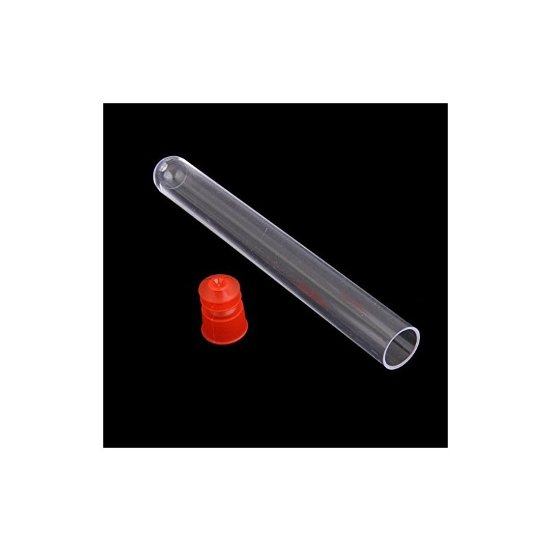PUL FACTORY 10ml Hard Plastic Test Tube with Cap, 16x100mm,Pack
